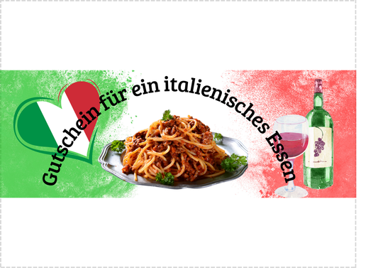 Banderole Spaghetti Gutschein